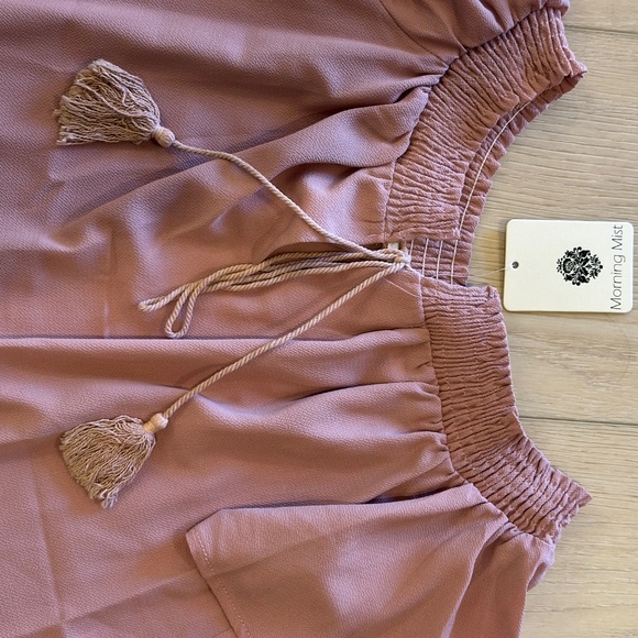 Morning Mist Dusty Mauve Crop Blouse - 8 - Picture 3 of 4
